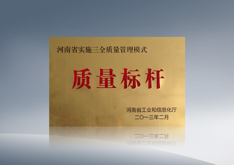 河南省实施三全质量管理模式质量标杆2013.2