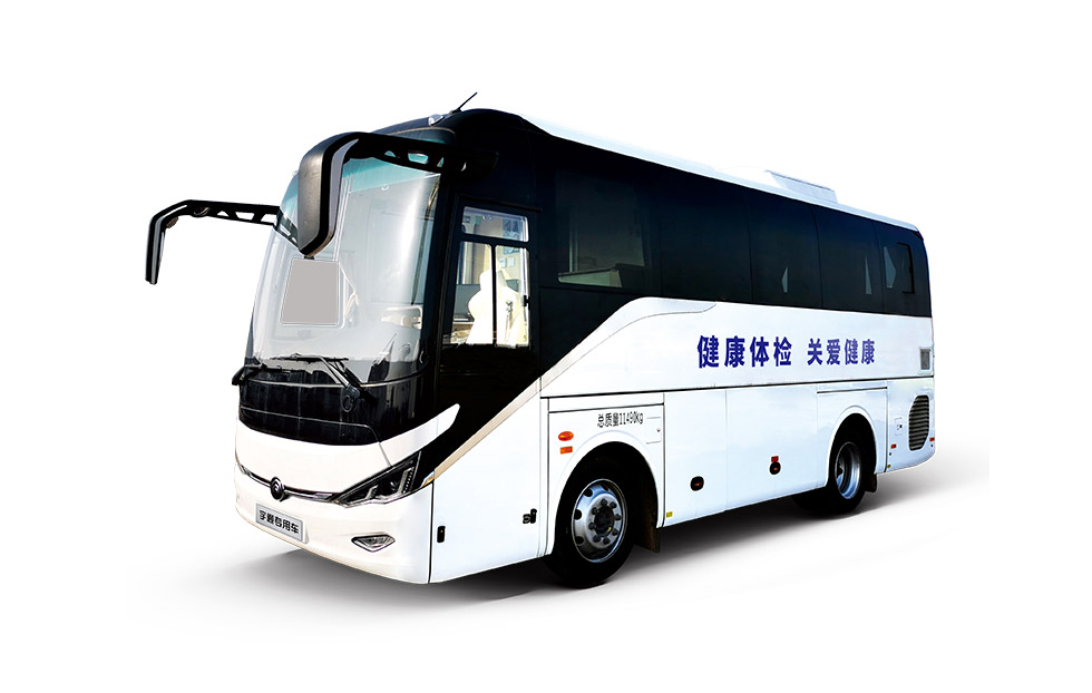 8米健康体检车 空间紧凑经济实用，以DR拍片为主，可实现与心电检查、B超检查、妇科检查等多项目组合。